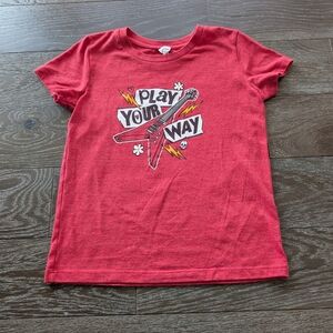 Charlie Hustle Red Play Your Way Red Guitar Graphic T‑Shirt Size 8